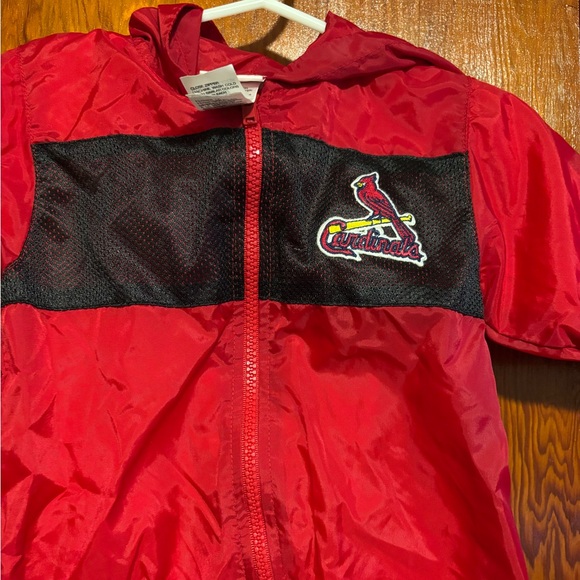 ST. LOUIS CARDINALS Red Baby Mighty Mac Vintage Zip Up Windsuit Size 6-9 Months - Picture 2 of 5